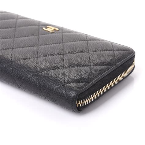 CHANEL Caviar Quilted Large Gusset Zip Around Wallet